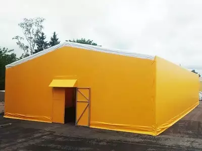 Каркасно-тентовый склад размером 18х30х6х8,2 м