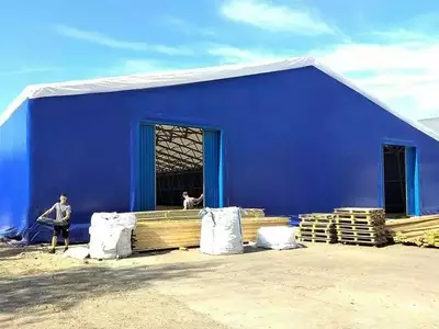Каркасно-тентовый склад размером 28х60х5х8,5 м